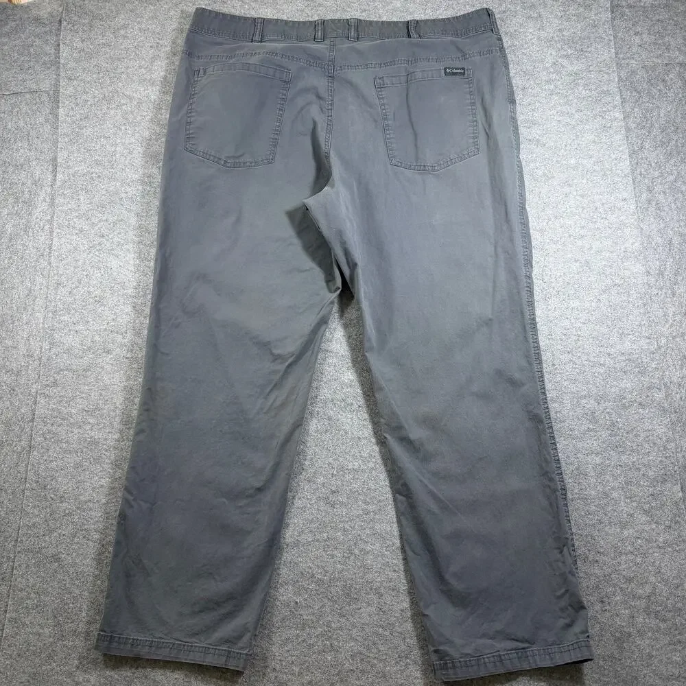 Columbia Pants Mens 40x30 Gray Regular Fit Five Pocket Cotton Stretch Casual